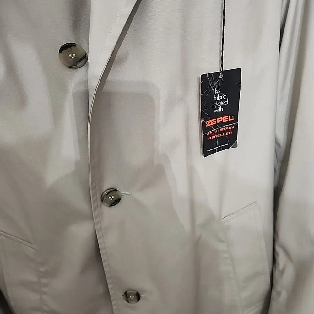Coat Botany Weathertopper Men’s Trench 42 REG Zip-out Warm Liner Double Breasted
